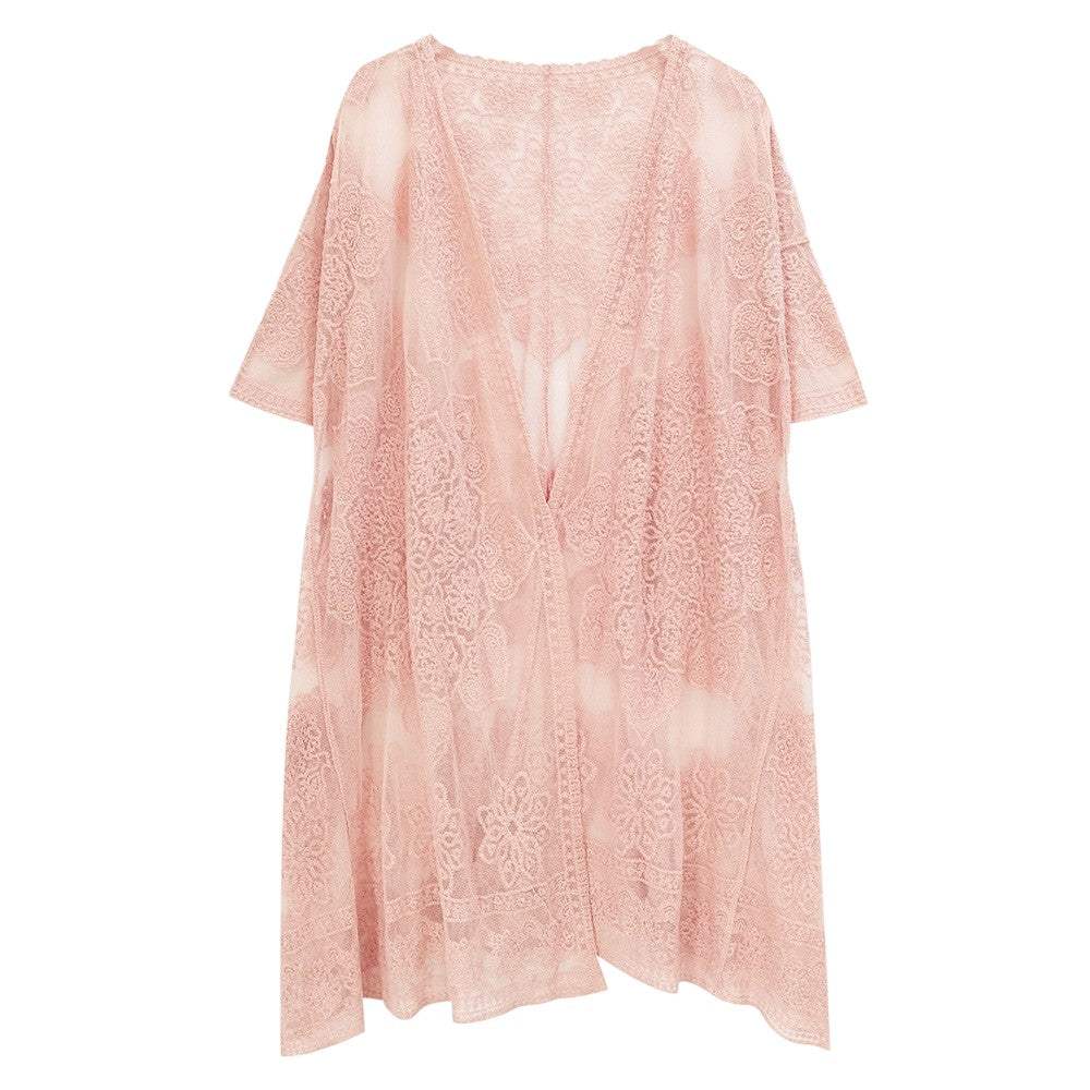 Flower Lace Kimono Poncho - Madeline Love - Flyclothing LLC