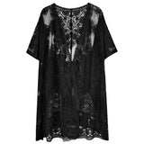 Flower Lace Kimono Poncho - Madeline Love - Flyclothing LLC