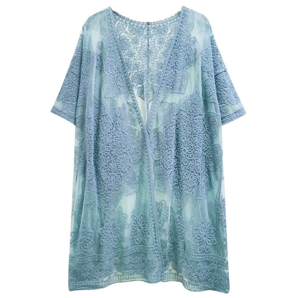 Flower Lace Kimono Poncho - Madeline Love - Flyclothing LLC