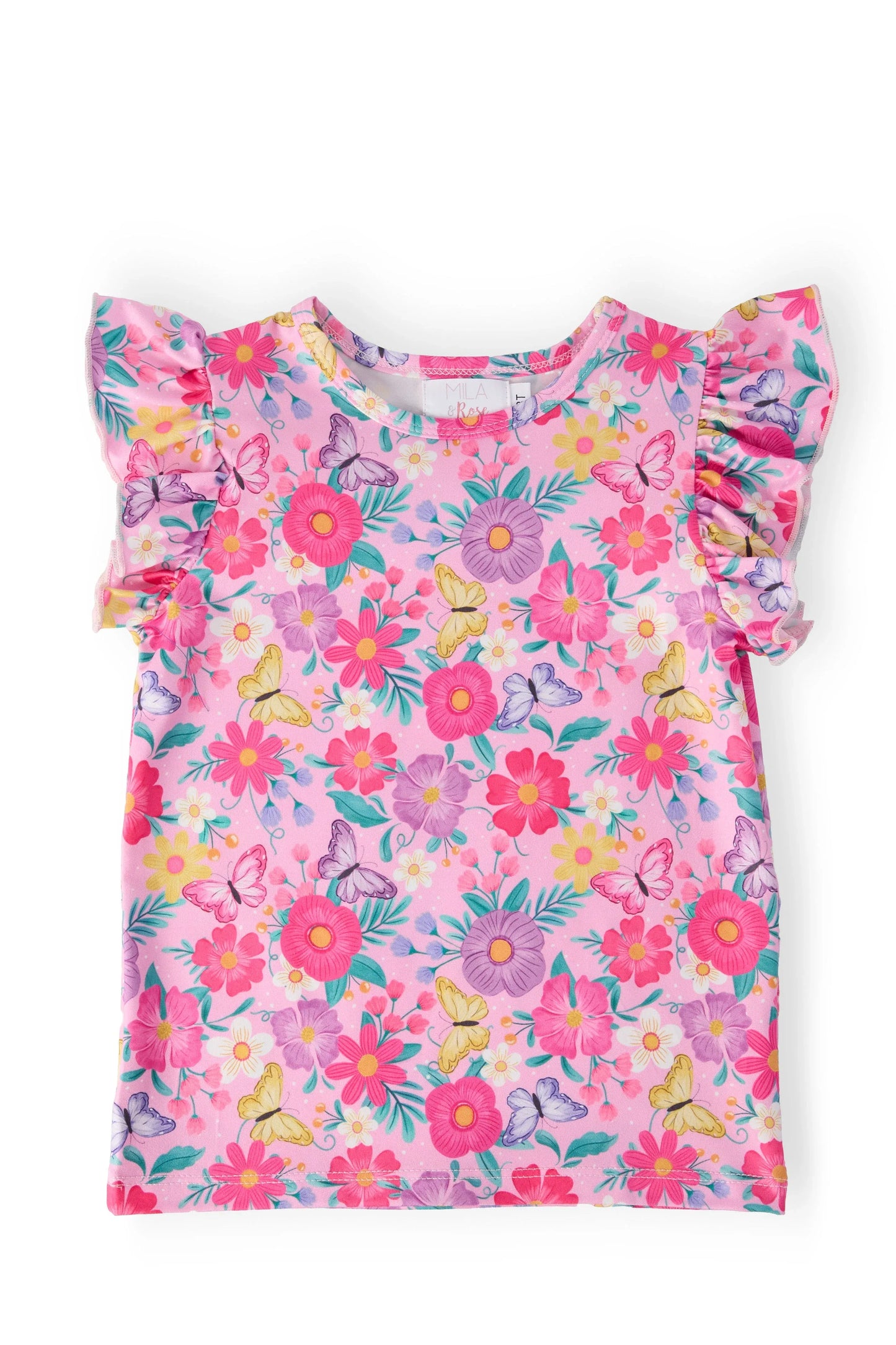 Fluttering Garden S/S Ruffle Tee - Mila & Rose ® - Flyclothing LLC