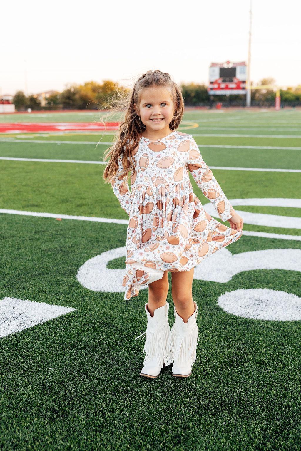 Football Friday L/S Pocket Twirl Dress - Mila & Rose ® - Flyclothing LLC