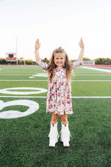 Footballs & Flowers 3/4 Sleeve Pocket Twirl Dress - Mila & Rose ® - Flyclothing LLC