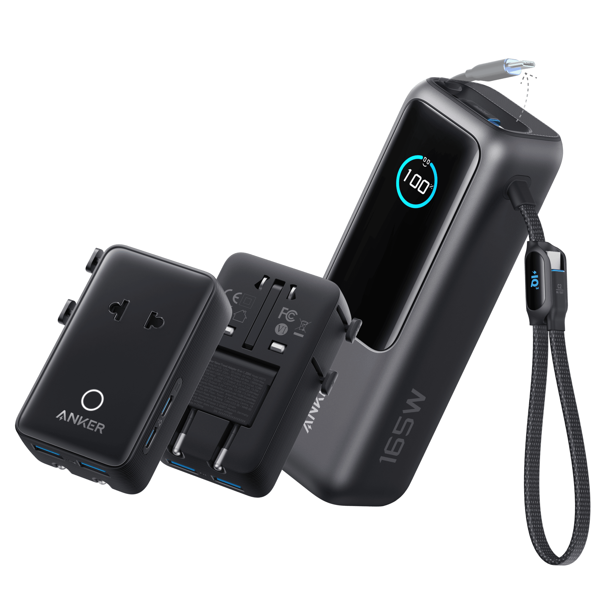 Anker Laptop Power Bank (25K, 165W, Built-In and Retractable Cables) - Anker - Flyclothing LLC