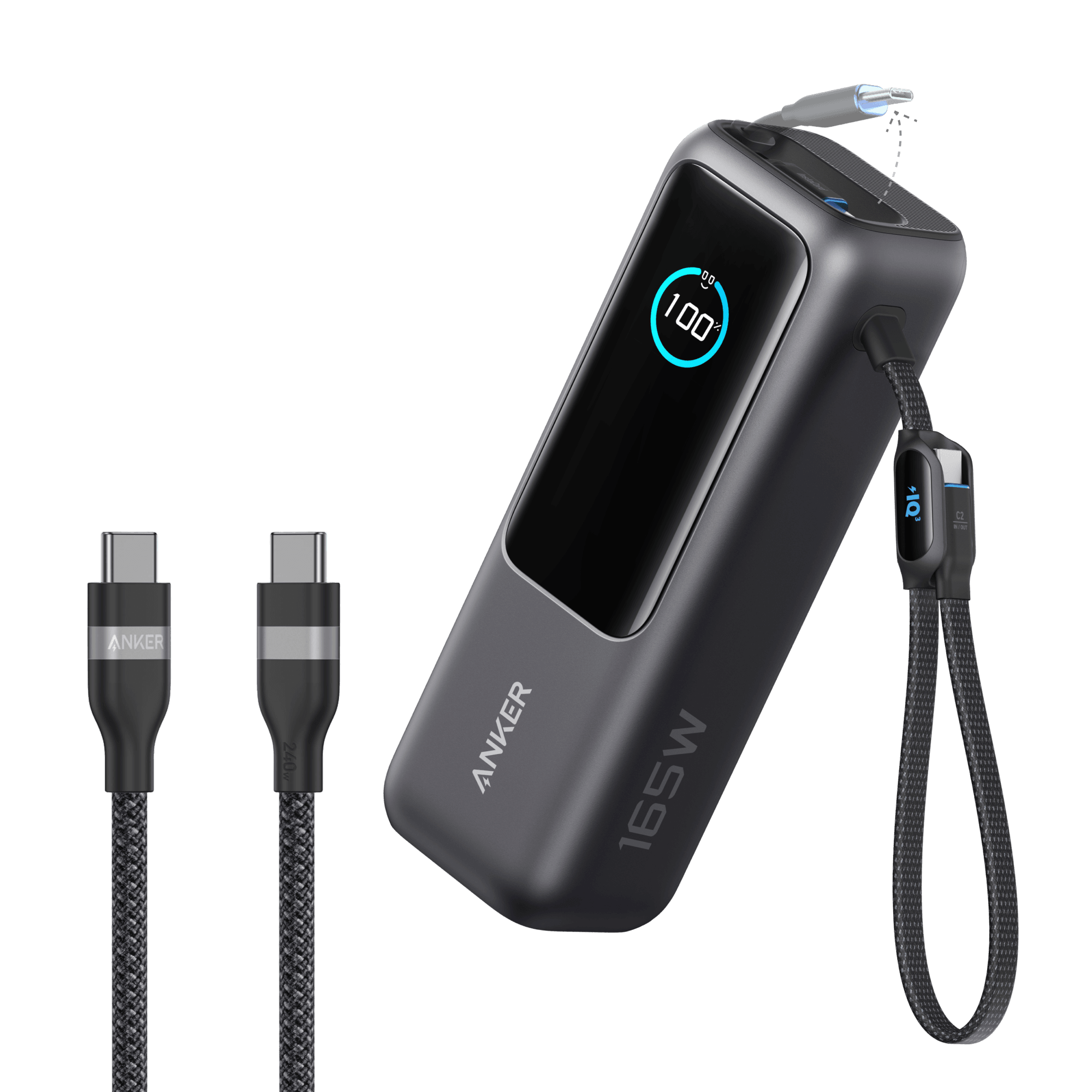 Anker Laptop Power Bank (25K, 165W, Built-In and Retractable Cables) - Anker - Flyclothing LLC