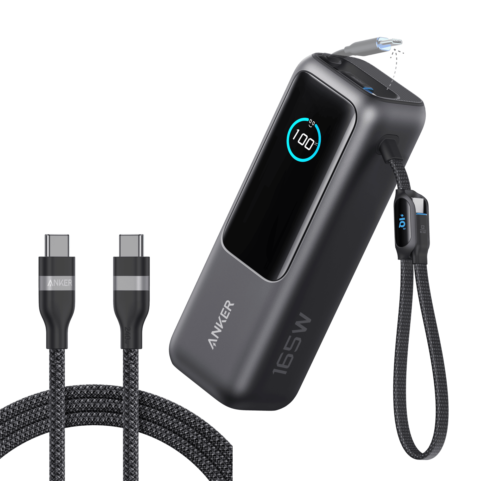 Anker Laptop Power Bank (25K, 165W, Built-In and Retractable Cables) - Anker - Flyclothing LLC