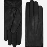 Francesca (black) - Italian lambskin leather gloves with brown rabbit fur lining - Leather Gloves Online - Flyclothing LLC
