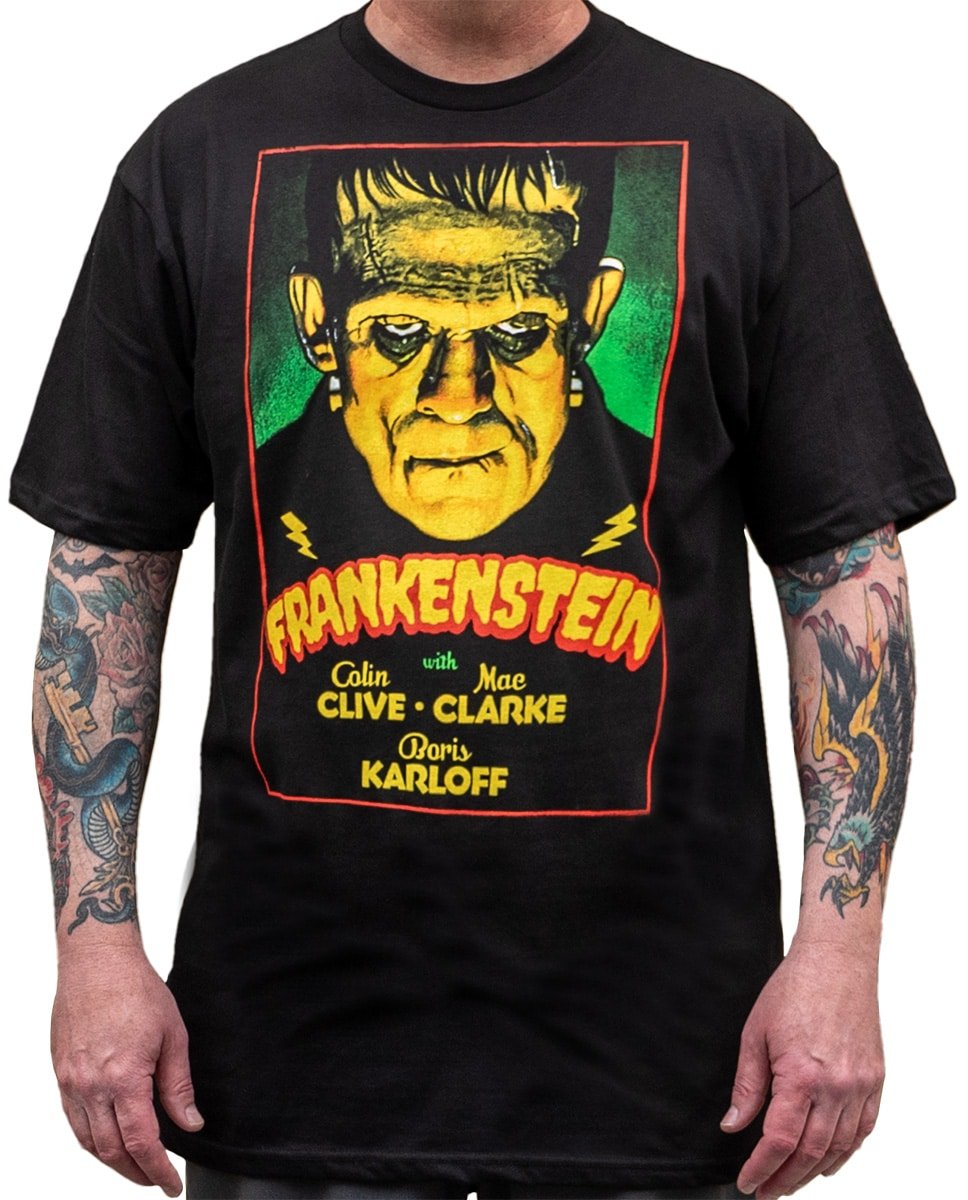 Black Market Art Company Frankenstein Movie Poster Men's T-Shirt