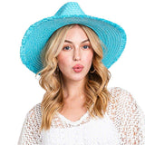 Frayed Solid Straw Sun Hat - Madeline Love - Flyclothing LLC