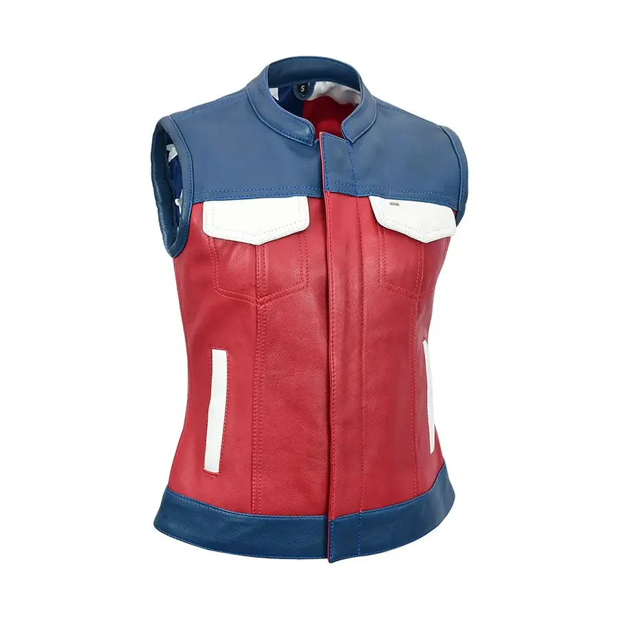 Freedom Belle Women's Motorcycle Leather Vest - First Manufacturing Company - Flyclothing LLC
