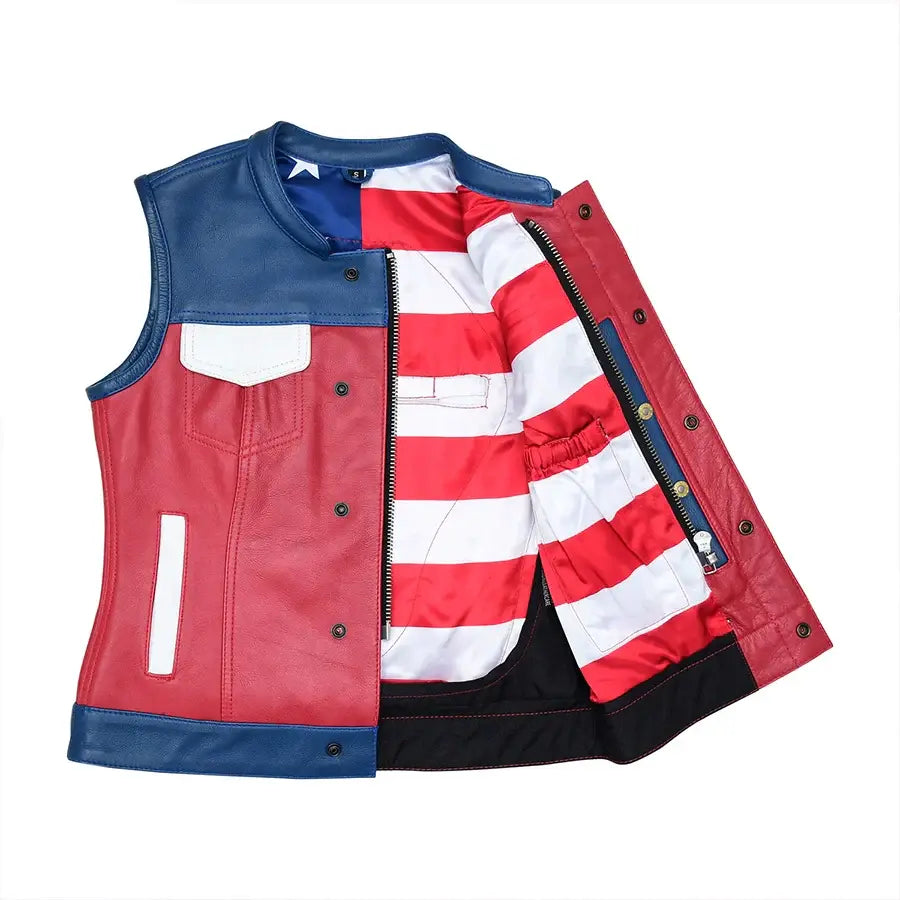 Freedom Belle Women's Motorcycle Leather Vest - First Manufacturing Company - Flyclothing LLC