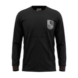 Men's Black Long Sleeve T-Shirt with American Eagle & Flag Print - Unik Just for Bikers - Flyclothing LLC