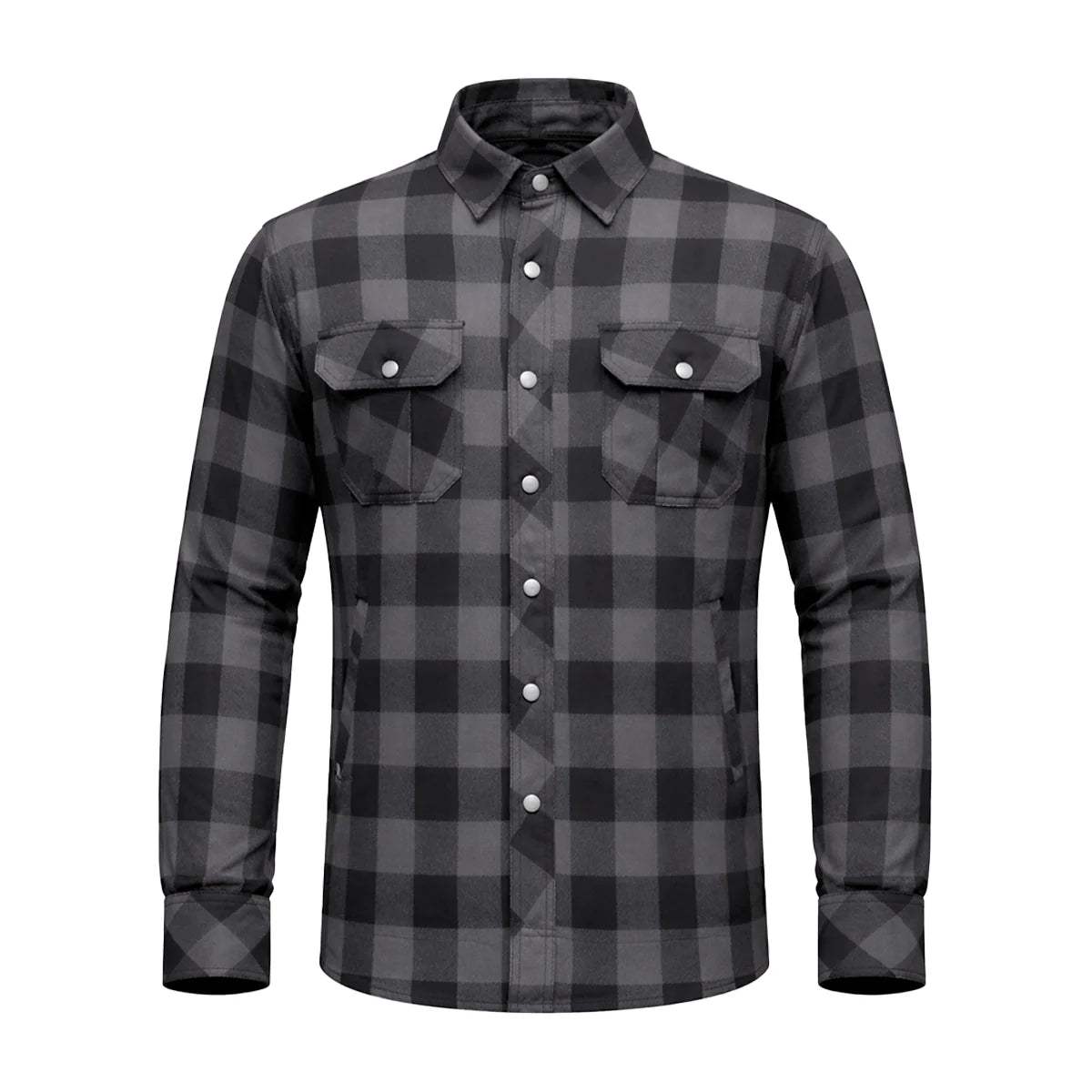 Sentry - Mens Black & Gray Armored Flannel - Unik Just for Bikers - Flyclothing LLC