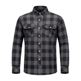 Sentry - Mens Black & Gray Armored Flannel - Unik Just for Bikers - Flyclothing LLC