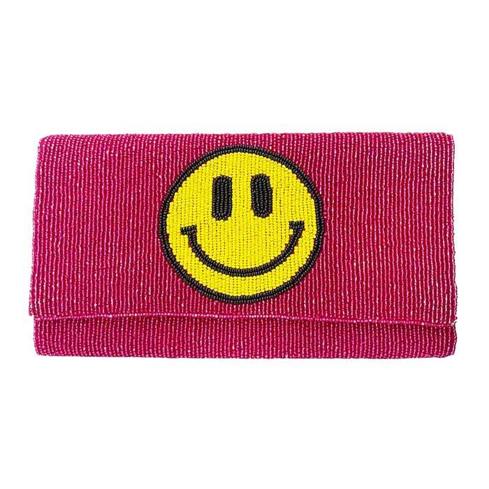 Beaded Smile Clutch Crossbody Bag - Madeline Love - Flyclothing LLC