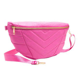 Chevron Patterned Solid Sling Bag - Madeline Love - Flyclothing LLC