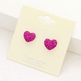 Crystal Pave Heart Stud Earrings - Madeline Love - Flyclothing LLC
