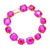 Cushion Square Stone Link Evening Bracelet - Madeline Love - Flyclothing LLC
