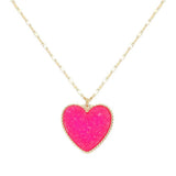 Druzy Heart Pendant Necklace - Madeline Love - Flyclothing LLC
