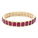 Emerald Cut Stone Stretch Evening Bracelet - Madeline Love - Flyclothing LLC