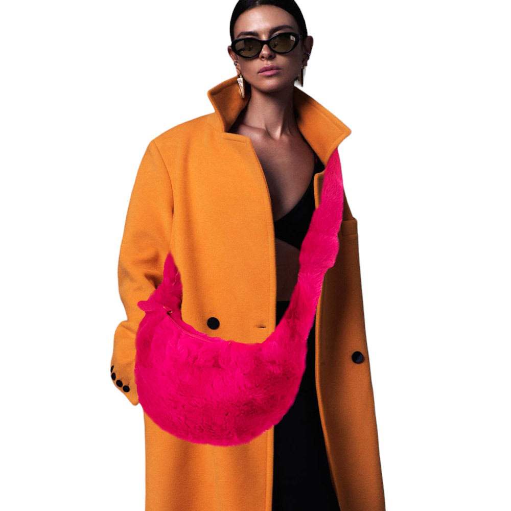 Faux Fur Fuzzy Plush Crossbody Bag - Madeline Love - Flyclothing LLC