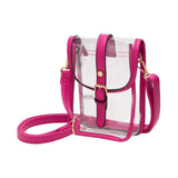 Faux Leather Belt Buckle Pointed Transparent Crossbody Bag - Madeline Love - Flyclothing LLC