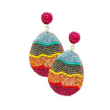 Felt Back Beaded Easter Egg Dangle Earrings - Madeline Love - Flyclothing LLC
