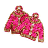 Felt Back Pearl Seed Beaded Top Dangle Earrings - Madeline Love - Flyclothing LLC