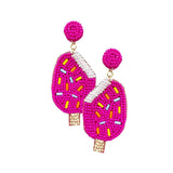 Felt Back Seed Beaded Popsicle Dangle Earrings - Madeline Love - Flyclothing LLC