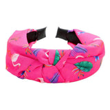 Flamingo Tropical Leaf Printed Burnout Knot Headband - Madeline Love - Flyclothing LLC