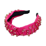 Glass Stone Cluster Decorated Knot Headband - Madeline Love - Flyclothing LLC