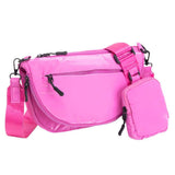 Glossy Puffer Half Moon Crossbody Bag - Madeline Love - Flyclothing LLC