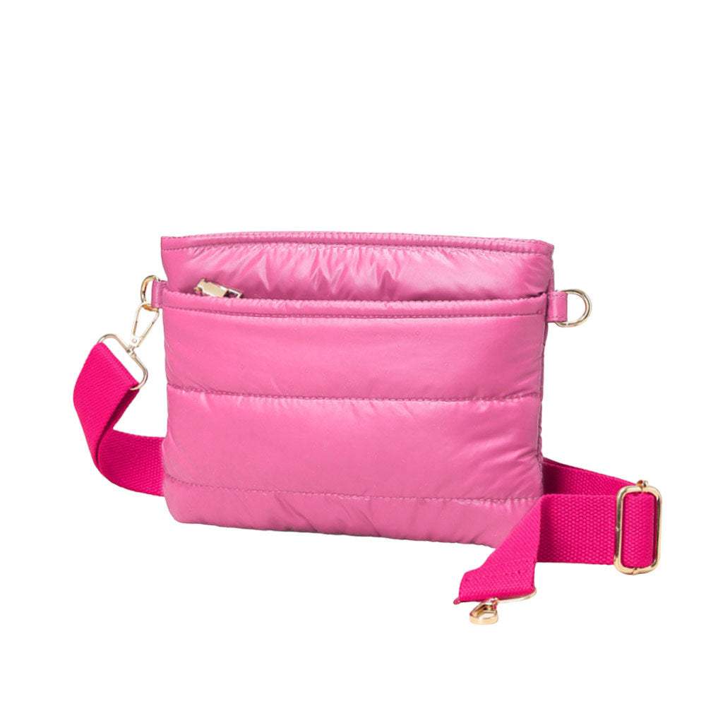 Glossy Solid Puffer Crossbody Bag - Madeline Love - Flyclothing LLC
