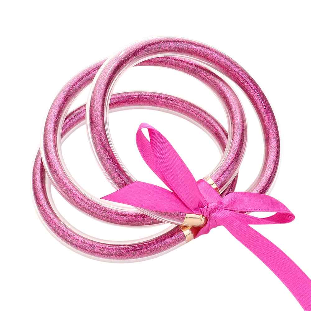 3PCS Glitter Jelly Tube Bangle Bracelet - Madeline Love - Flyclothing LLC