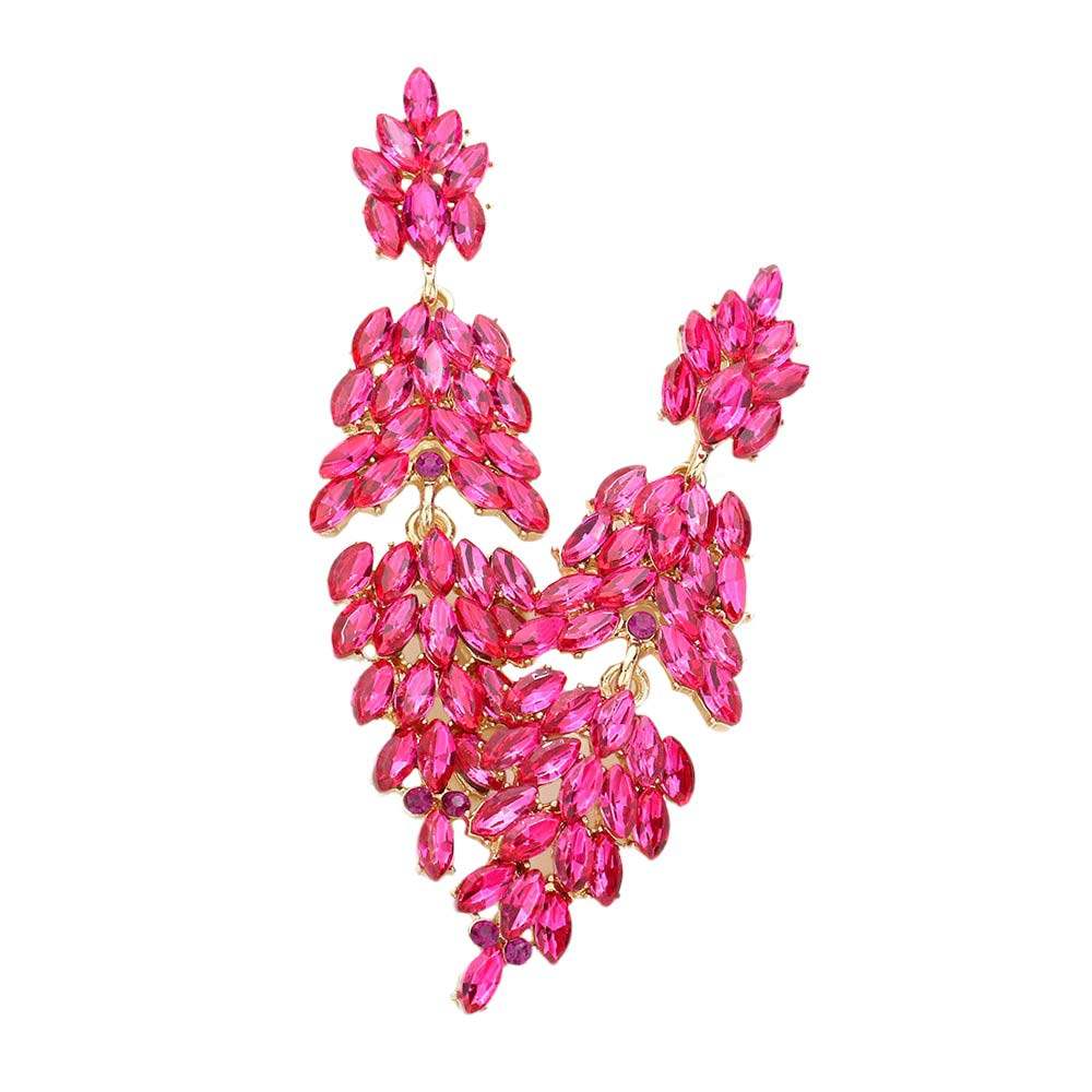 Marquise Crystal Cluster Drop Evening Earrings - Madeline Love - Flyclothing LLC