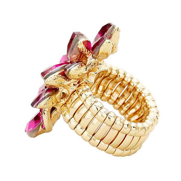 Marquise Crystal Cluster Stretch Ring - Madeline Love - Flyclothing LLC
