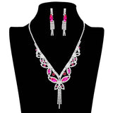 Marquise Round Stone Butterfly Rhinestone Jewelry Set - Madeline Love - Flyclothing LLC