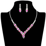 Marquise Stone Accented Rhinestone Necklace - Madeline Love - Flyclothing LLC