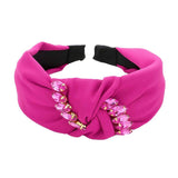 Marquise Stone Embellished Knot Burnout Headband - Madeline Love - Flyclothing LLC