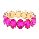 Oval Stone Stretch Evening Bracelet - Madeline Love - Flyclothing LLC