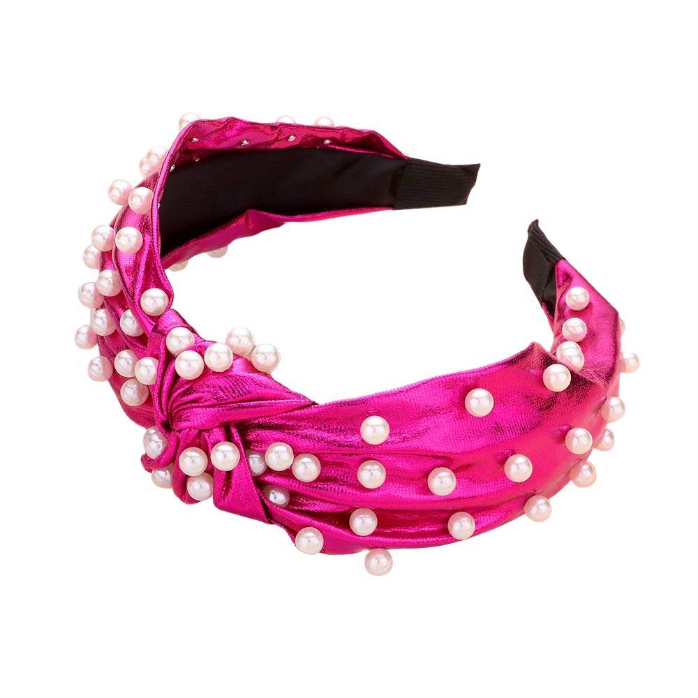 Pearl Embellished Burnout Knot Headband - Madeline Love - Flyclothing LLC