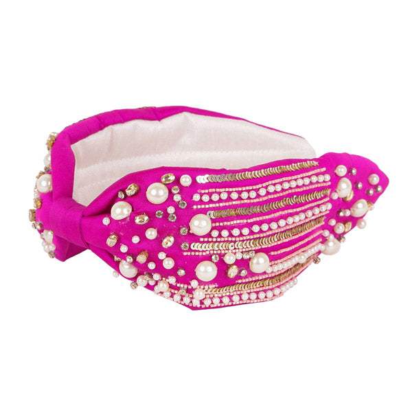 Pearl Sequin Bead Embellished Headband - Madeline Love - Flyclothing LLC