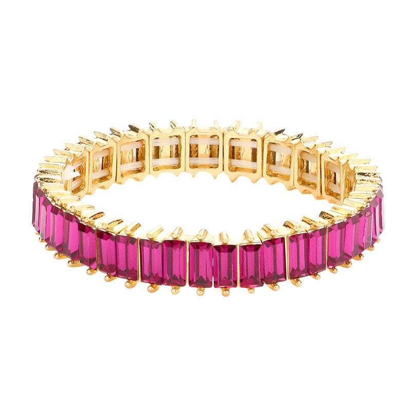 Rectangle Stone Stretch Evening Bracelet - Madeline Love - Flyclothing LLC