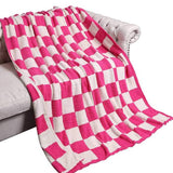 Reversible Checkerboard Patterned Throw Blanket - Madeline Love - Flyclothing LLC