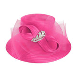 Rhinestone Embellished Feather Accented Mesh Bow Dressy Hat - Madeline Love - Flyclothing LLC