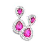 Rhinestone Trim Teardrop Evening Earrings - Madeline Love - Flyclothing LLC
