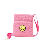 Smile Pointed Sherpa Rectangle Crossbody Bag - Madeline Love - Flyclothing LLC