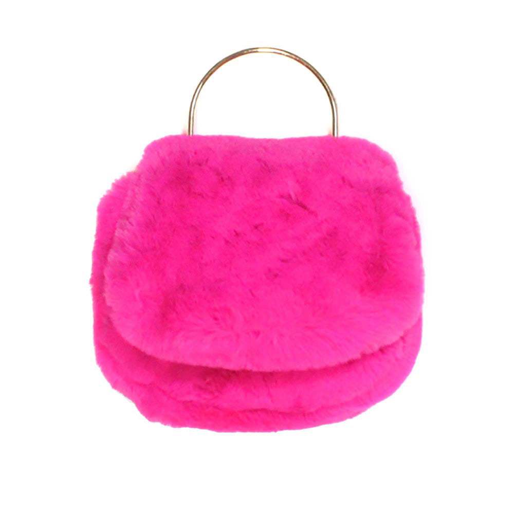 Solid Faux Fur Tote Crossbody Bag - Madeline Love - Flyclothing LLC
