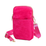 Solid Faux Suede Crossbody Bag - Madeline Love - Flyclothing LLC