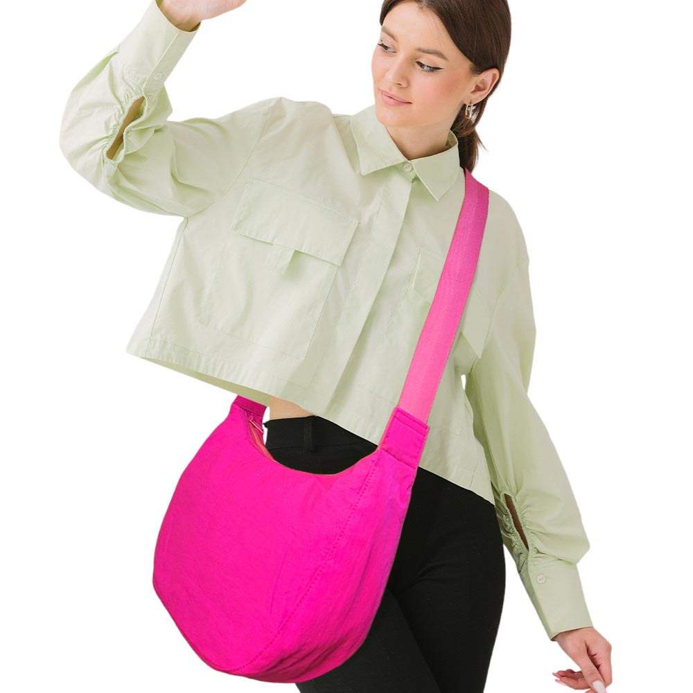 Solid Nylon Sling Bag Crossbody Bag - Madeline Love - Flyclothing LLC