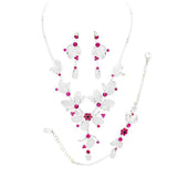 Stone Accented Metal Mesh Petal Jewelry Set - Madeline Love - Flyclothing LLC